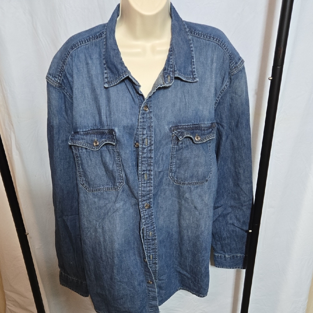 Gap Classic Blue Denim Long-Sleeve Shirt For Men
